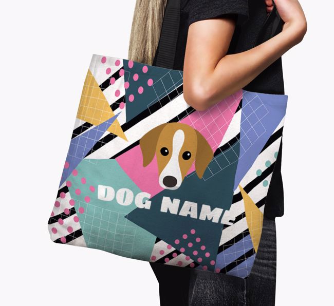 Retro Pattern: Personalized {breedFullName} Canvas Bag